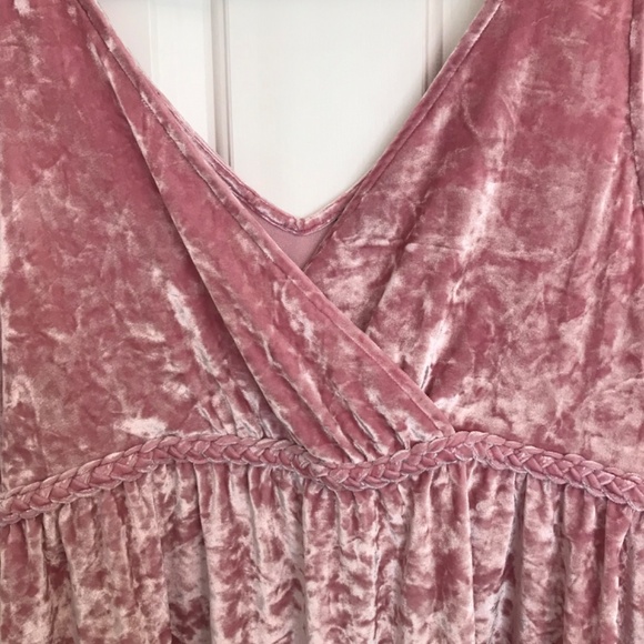 Torrid Holiday Babydoll Crushed Velvet Tank Top Plus Size 2 Pink - Picture 5 of 8